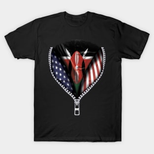 Kenyan Flag  Kenya Flag American Flag Zip Down - Gift for Kenyan From Kenya T-Shirt